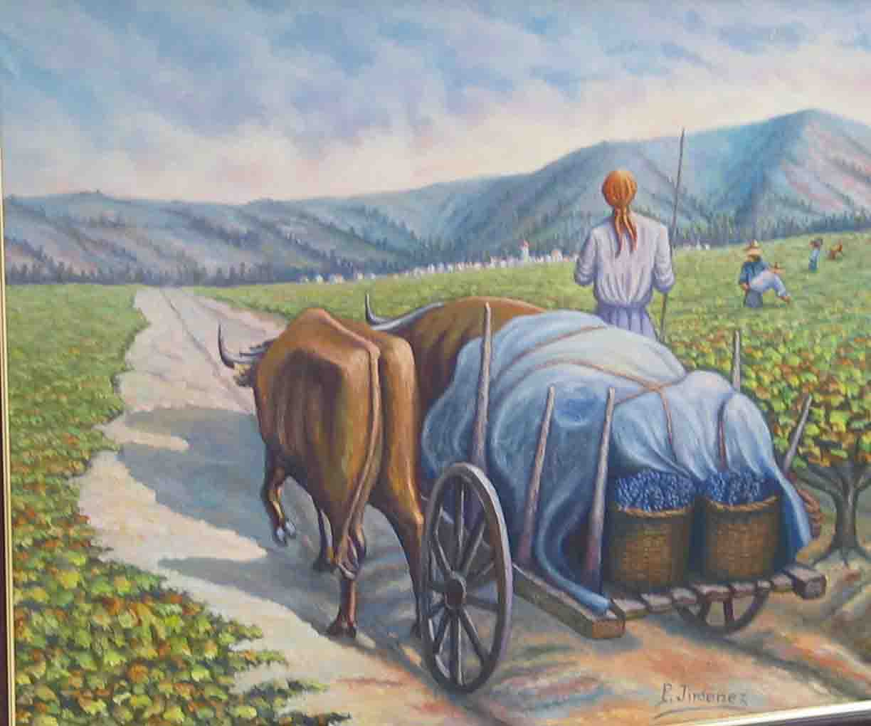 “La vendimia”, 1998, óleo sobre lienzo,50x70 cm, de Pedro Jiménez 